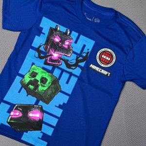 Franela CR Niño Minecraft Azul Rey