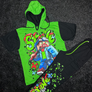 Conjunto Franela/C y Mono Minecraft Verde