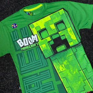 Franela Juvenil Niño Minecraft Creeper Verde