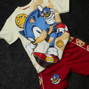 Conjunto de Niño Sonic Beige/Rojo