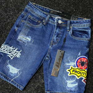 Bermuda Jean Oscuro Parches Juvenil