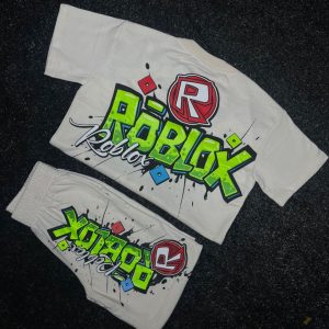 Conjunto Frenela/Short Roblox Crema
