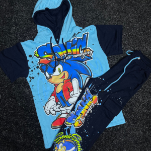 Conjunto Franela/C y Mono Sonic Azul C