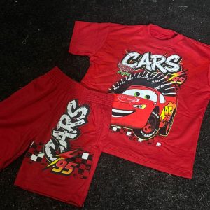 Conjunto Franela/Short Cars Rojo