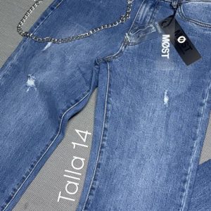Panatalon Jean Niño Most Wanted Azul Lavado Cadena