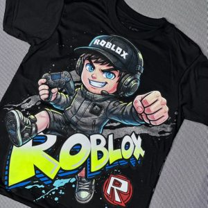 Franela CR Niño Roblox Negro