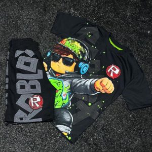 Conjunto Franela/Short Niño Roblox Negro Negro